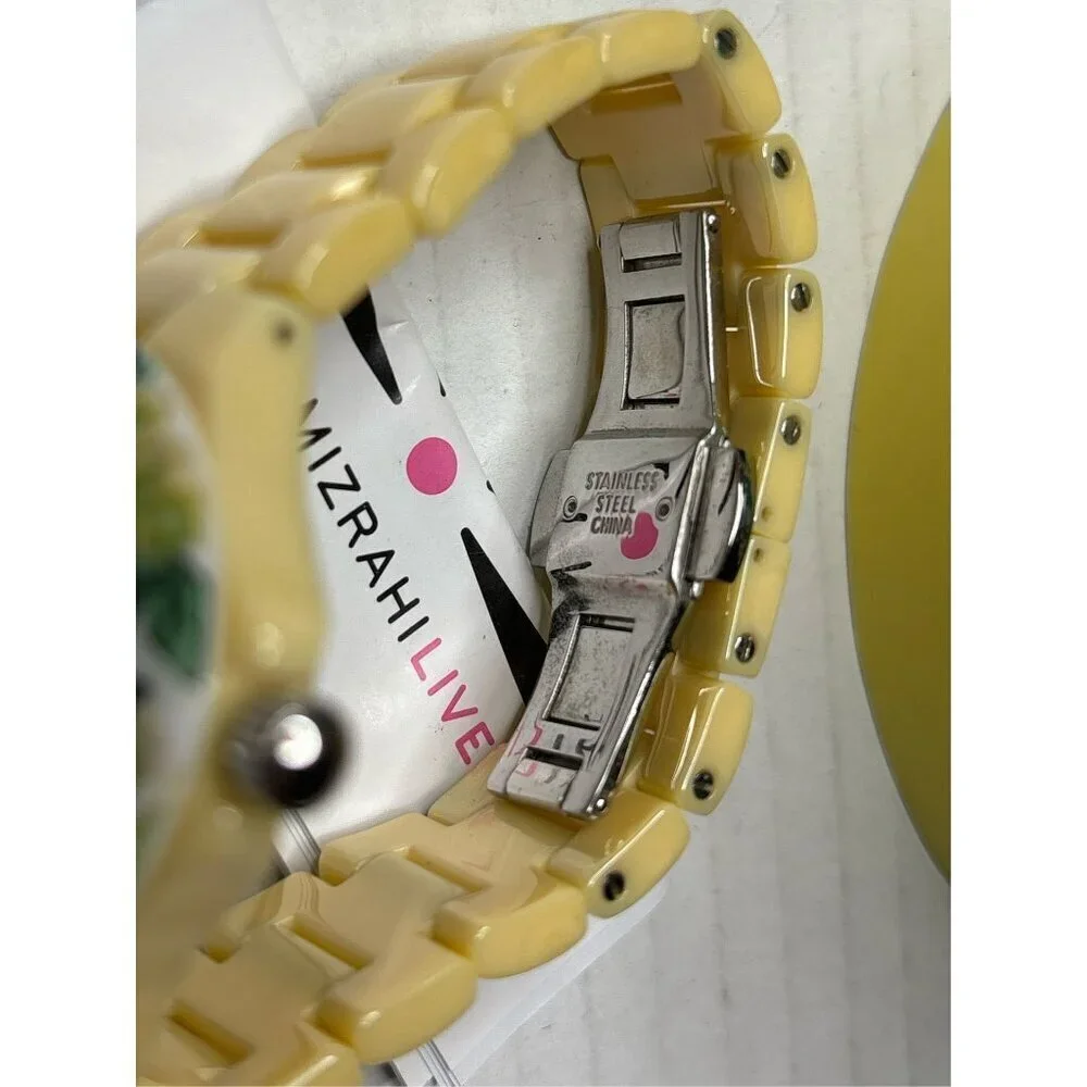 ISAAC MIZRAHI LIVE Yellow Ceramic Quartz Analog Watch